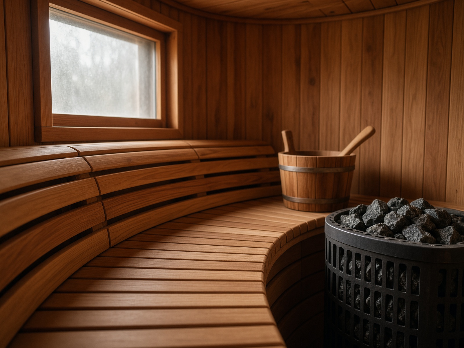 Canadian red cedar sauna interior